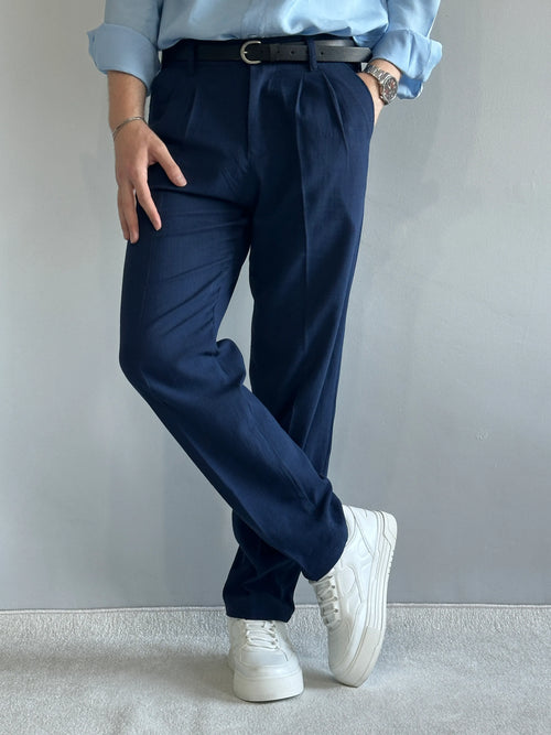 San Loreyn Old Money Ham Keten Premium Baggy Kalıp Pantolon