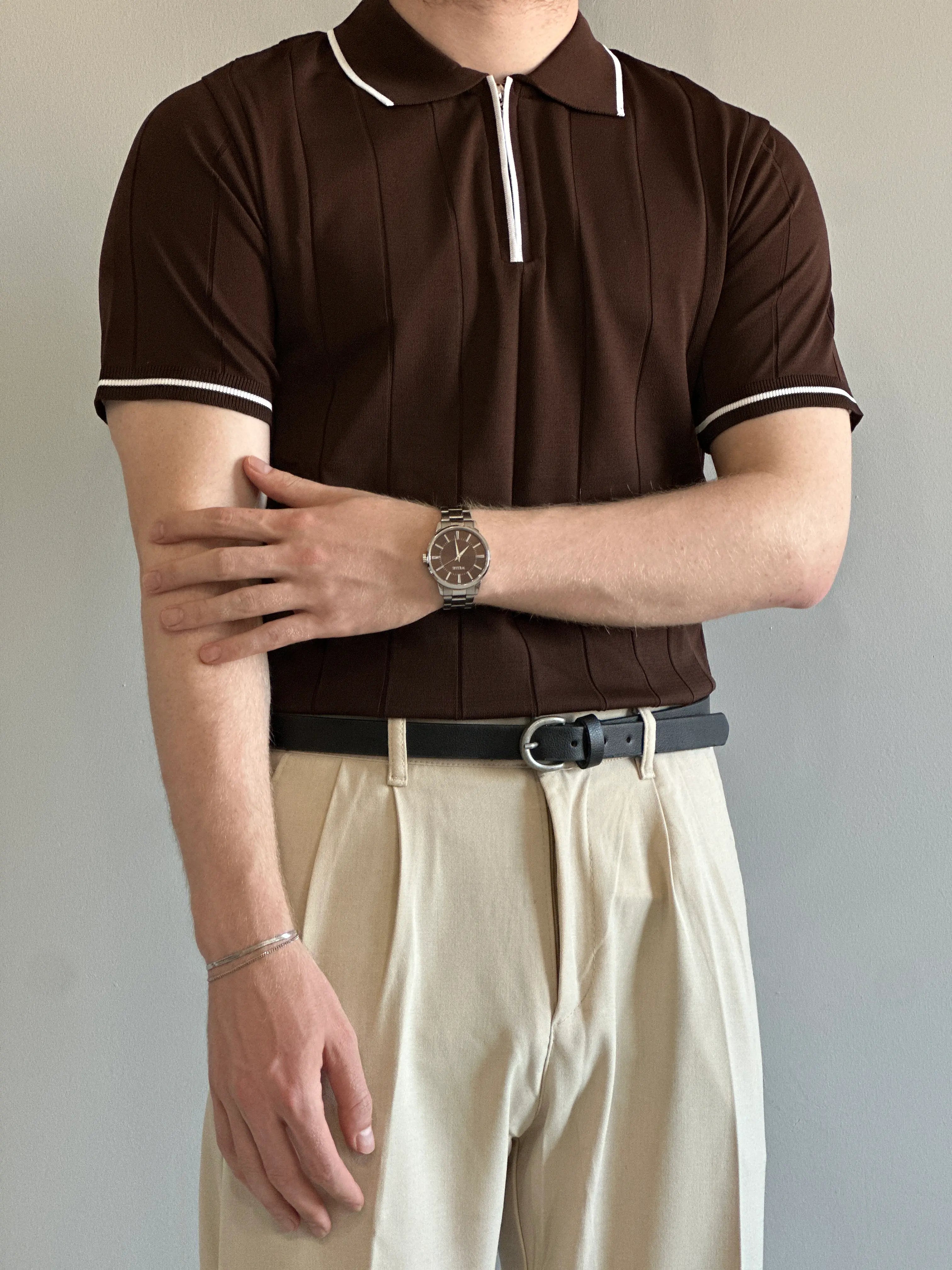 San Loreyn Old Money ZIP Yaka Preimum Triko T-Shirt